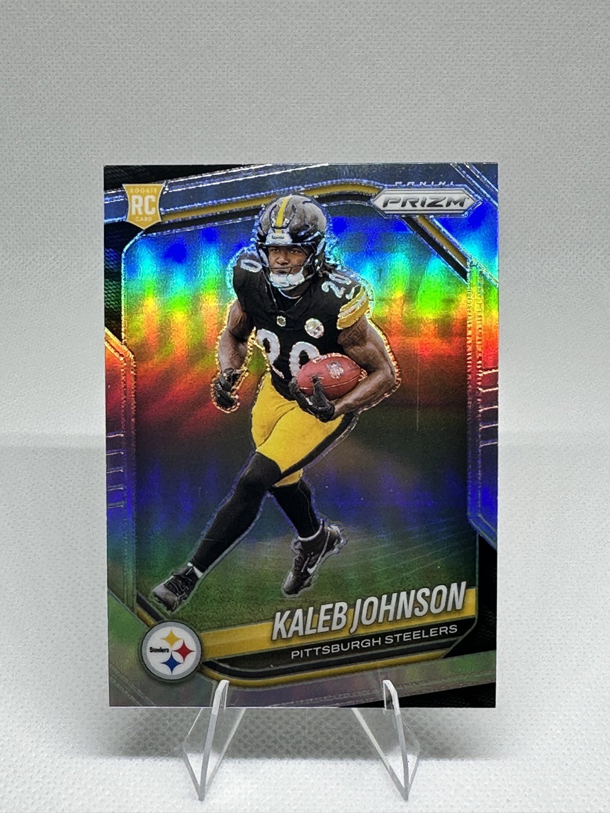 Kaleb Johnson 2025 Panini Prizm #375 Silver Rookie RC - Pittsburgh Steelers