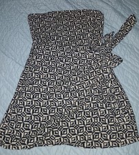 Urban Outfitters Geometric Print Strapless Dress Sz L EUC Beach Cruise African