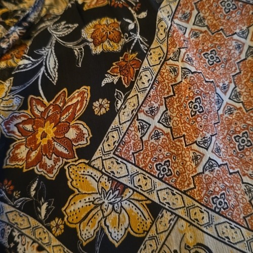 Neu Maurice's Damen Gr. M schwarz braun Blumen Boho Crop gefüttert Bauern Top - Bild 10 von 11