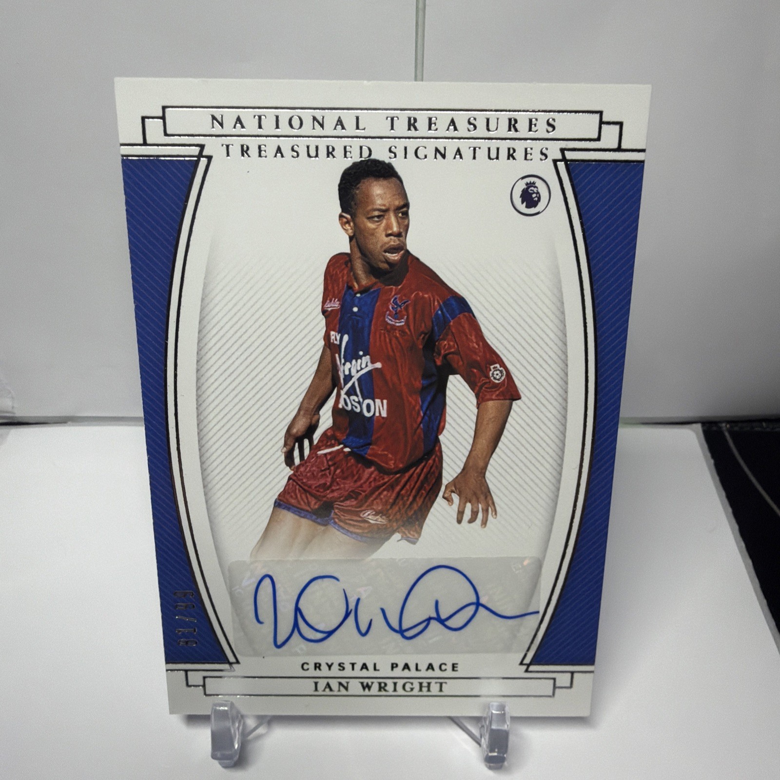 2020-21 Panini National Treasures Treasured Signatures Ian Wright AUTO /99 view 1