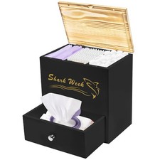 Tampon Holder for Bathroom, Shark Week Tampon Storage with Lid Drawer Pad O...
