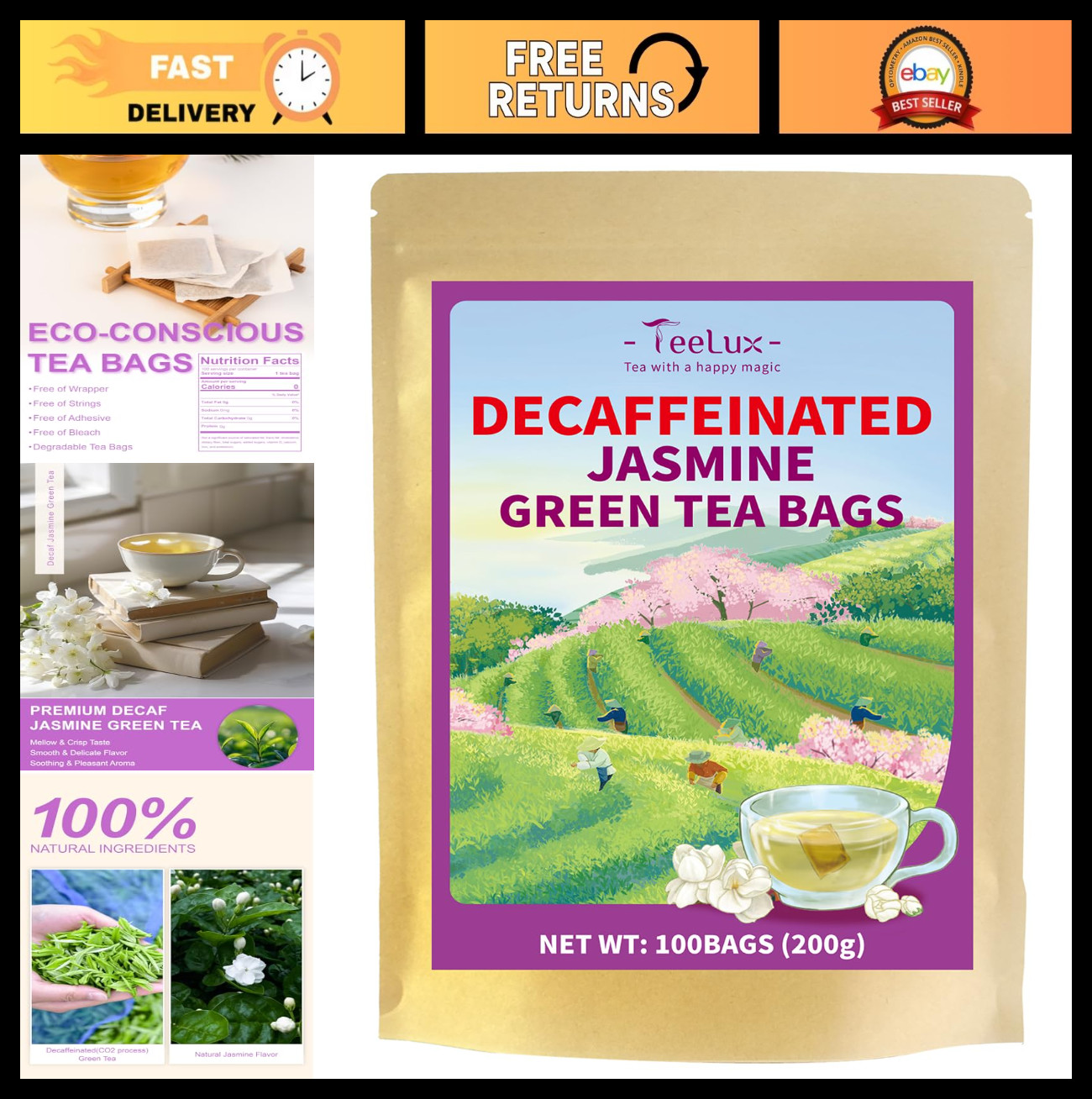 Bags - 100 Count, Smooth Taste, Pleasant Aroma, Herbal T