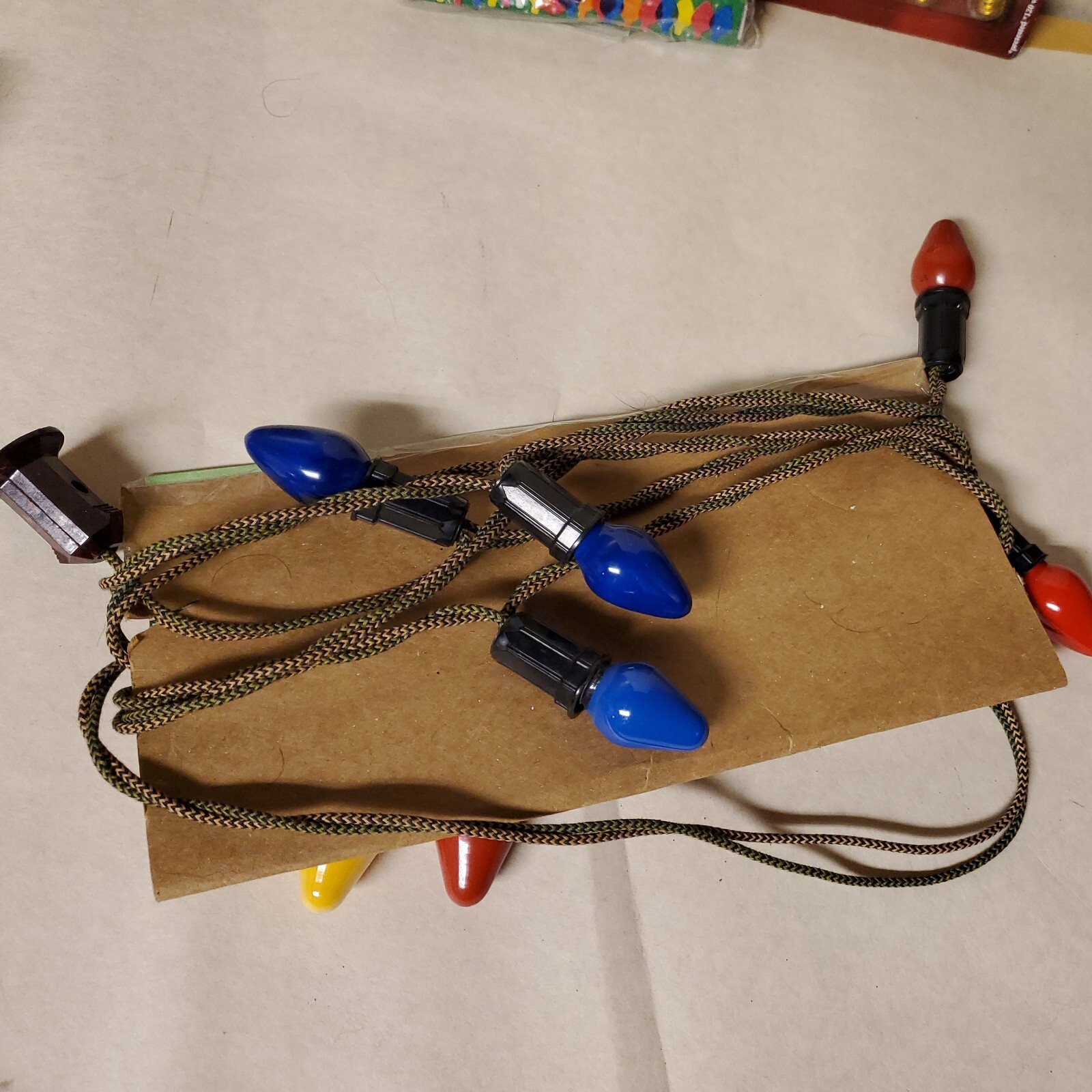 Light Bulbs Lot C7 String11'Bakelite Plug In Noma Holiday Vtg Xmas