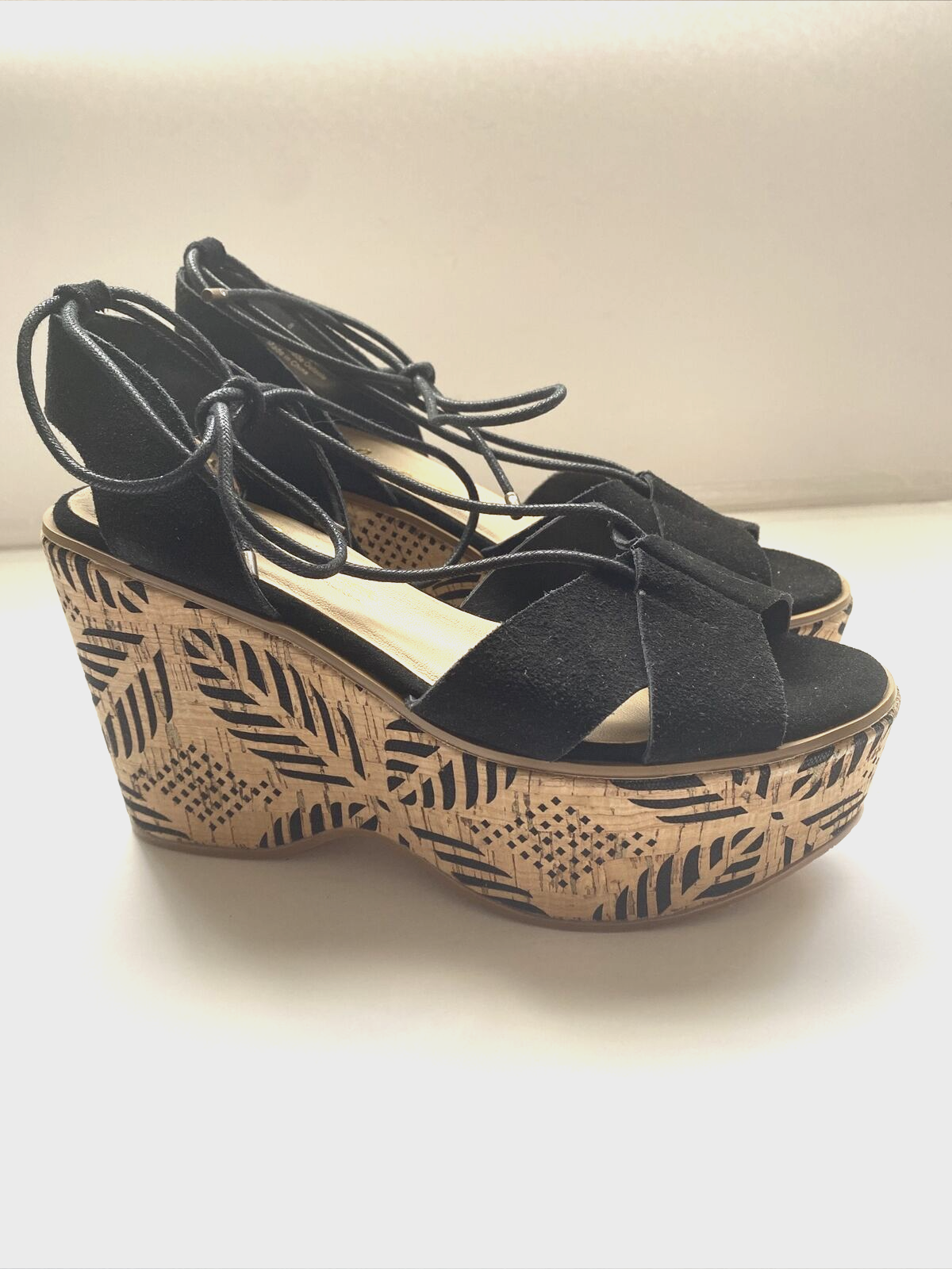 Sbicca Women's Staycation Wedge Sandal Black Suede Size 8 | eBay