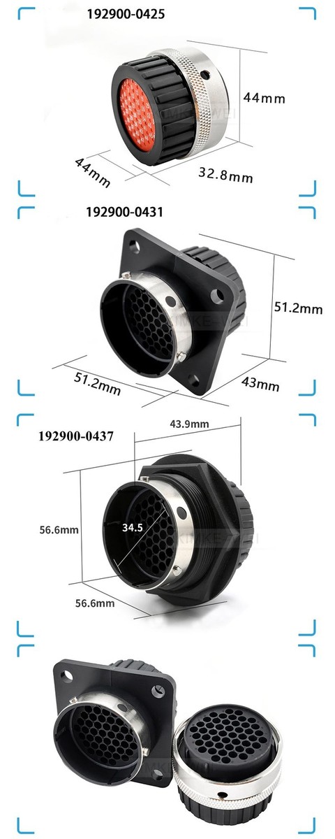 48 Pin ITT Cannon Aviation Circular Male Female Waterproof