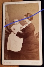 Frau 1880 mit Franz Anton Josef Schnorbusch als Baby CDV F. Hundt Münster i. W.