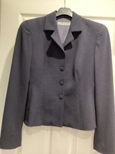 Giacca corta aderente donna Emporio Armani lana navy taglia 44/10