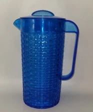 Majestic USA 1993 Blue Drinking Pitcher w/Lid • 2Qt • NOS • Original Labels 