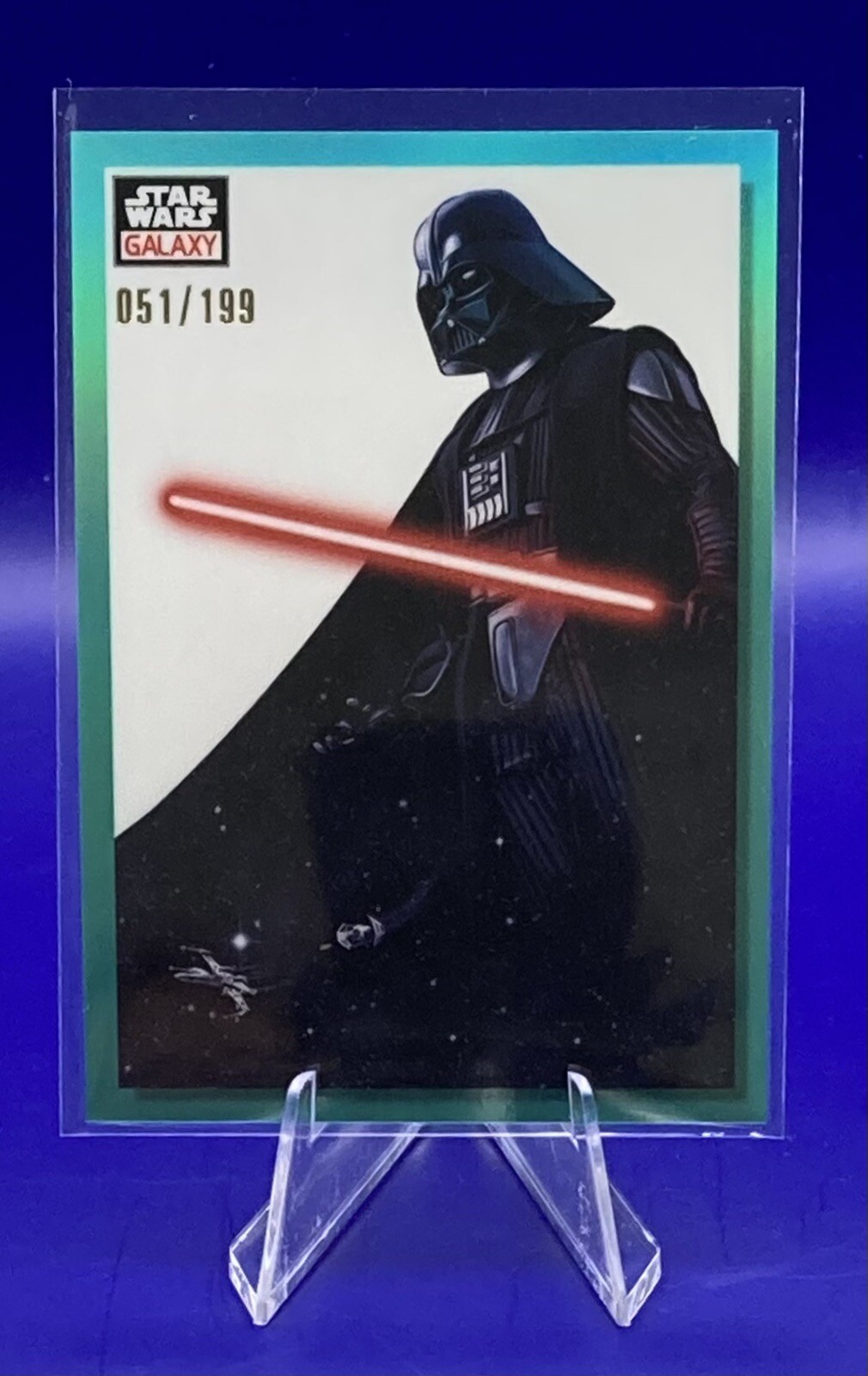 2023 Topps Chrome Star Wars Galaxy #92 Dark Side /199 Darth Vader Aqua Refractor