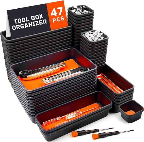 Tool Box Organizer Tray Divider, 47PCS Tool Storage for Garage and Rolling Chest - Picture 12 of 12
