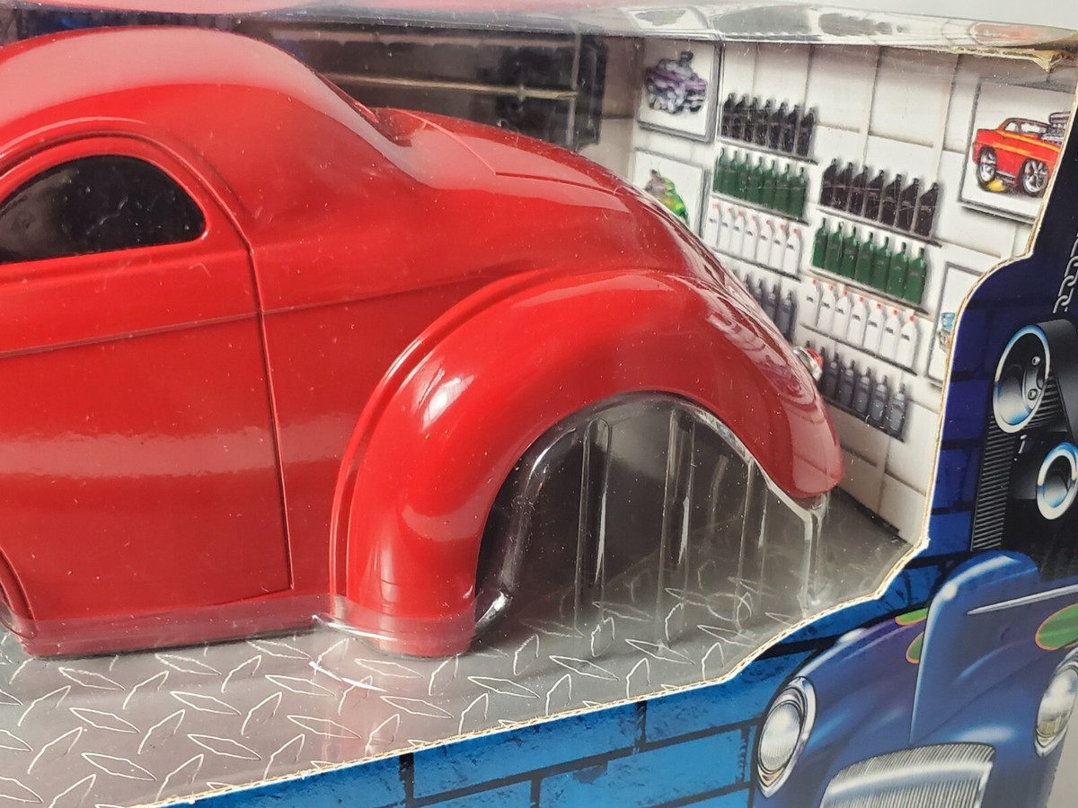Maquette Voiture 1:18 Willys Gasser 1941 Rouge/jaune Flamme - ACME Die-cast, Portes Ouvrantes, Neuf