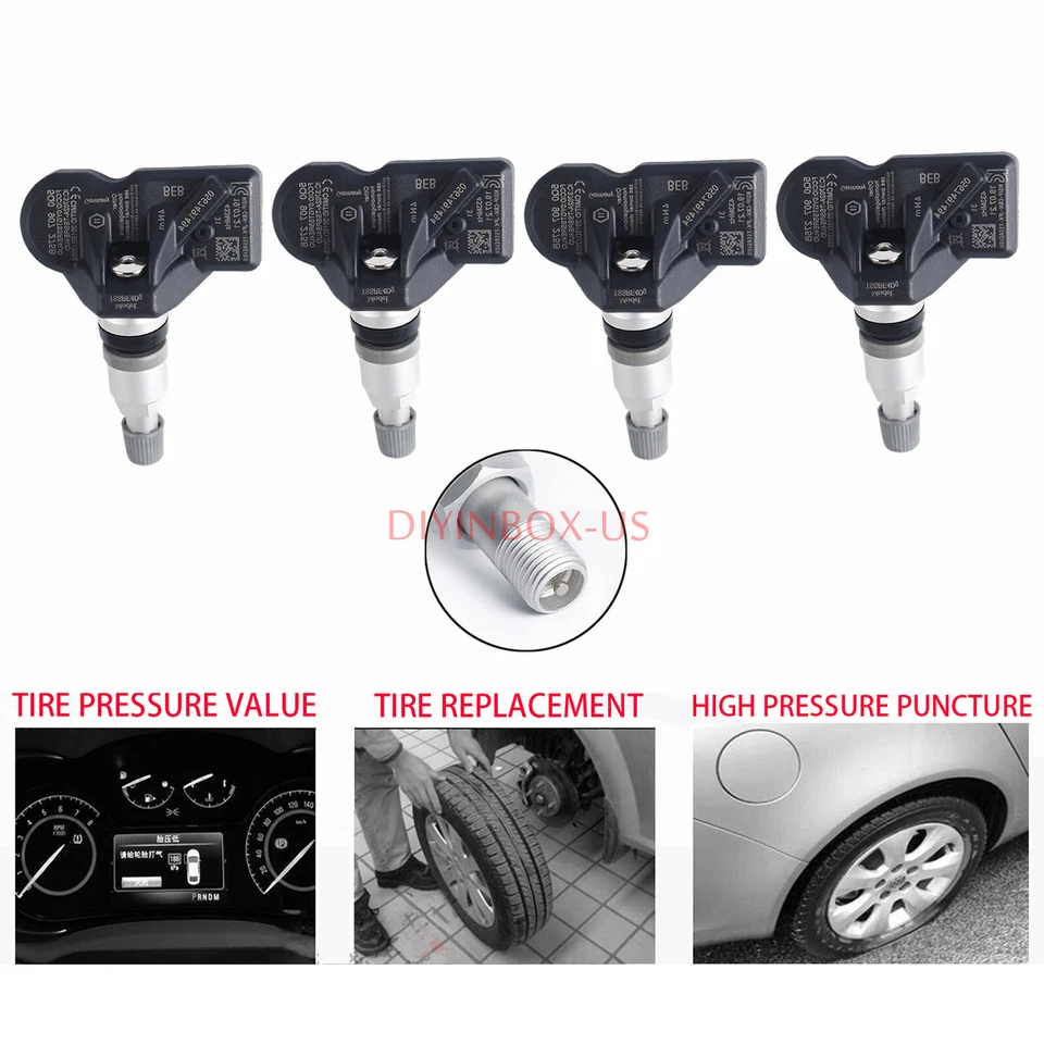 4Pcs 5Q0907275B TPMS Tire Pressure Monitoring Sensor for PORSCHE AUDI McLaren VW Foto 3 de 4