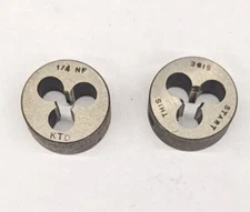 2 Kromhard 1/4"-28 NF Round Dies 1" OD Solid Die Carbon Steel CS USA