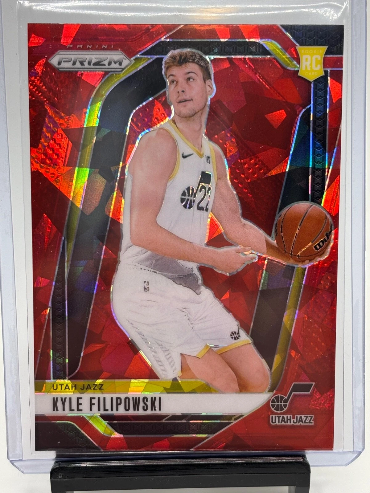 2024-25 Prizm Basketball Kyle Filipowski RC #263 Red Cracked Ice Prizm Jazz