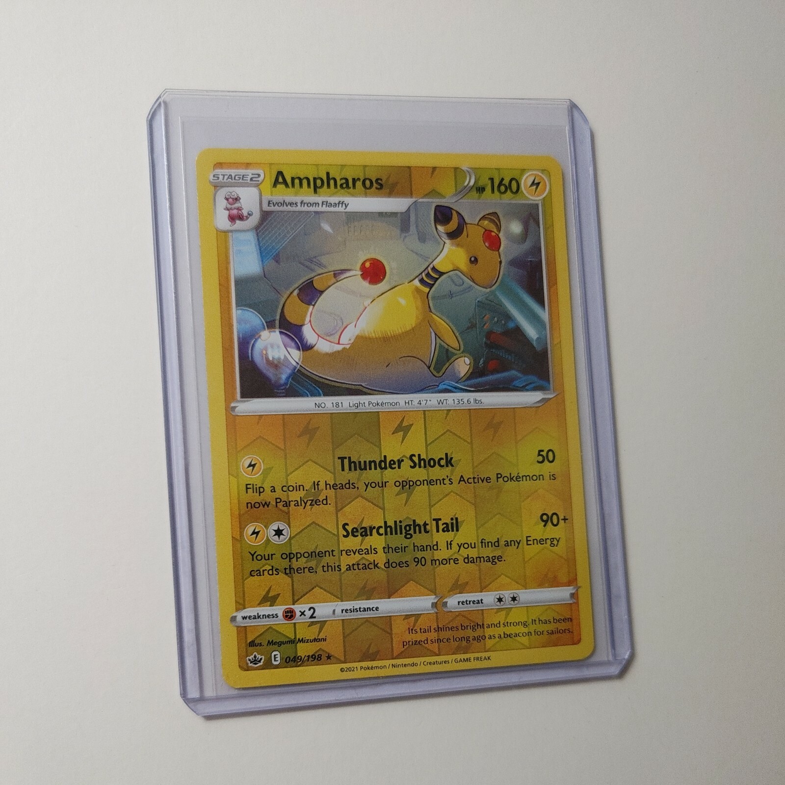Ampharos 049/198 Reverse Holo Rare Chilling Reign 2021 Pokemon! Near