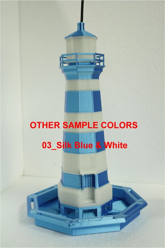 Red White and Blue Octagon Lighthouse BirdFeeder: Patriotic Colors! - Image 4 of 4
