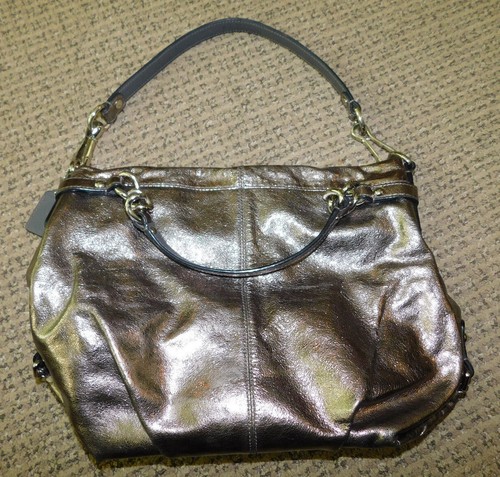 Coach Metallic Brooke Purse Bag Tote, F17165, Convertible Strap Handles - Picture 2 of 6