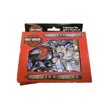 VTG Harley Davidson Motorcycles Playing Cards Collector Tin 2 Pack Set New 2003