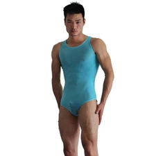 Mens Bodysuit Leotard Tank Top Jumpsuit Bodywear Underwear Stretch Tights Soild