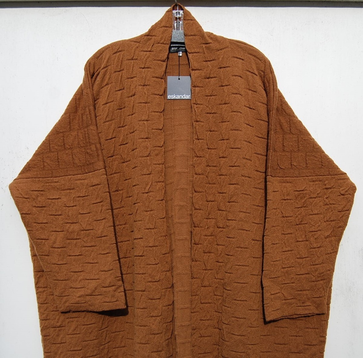 NWT Eskandar VICUNA (DARK CAMEL) Cashmere Quilted Squares 38