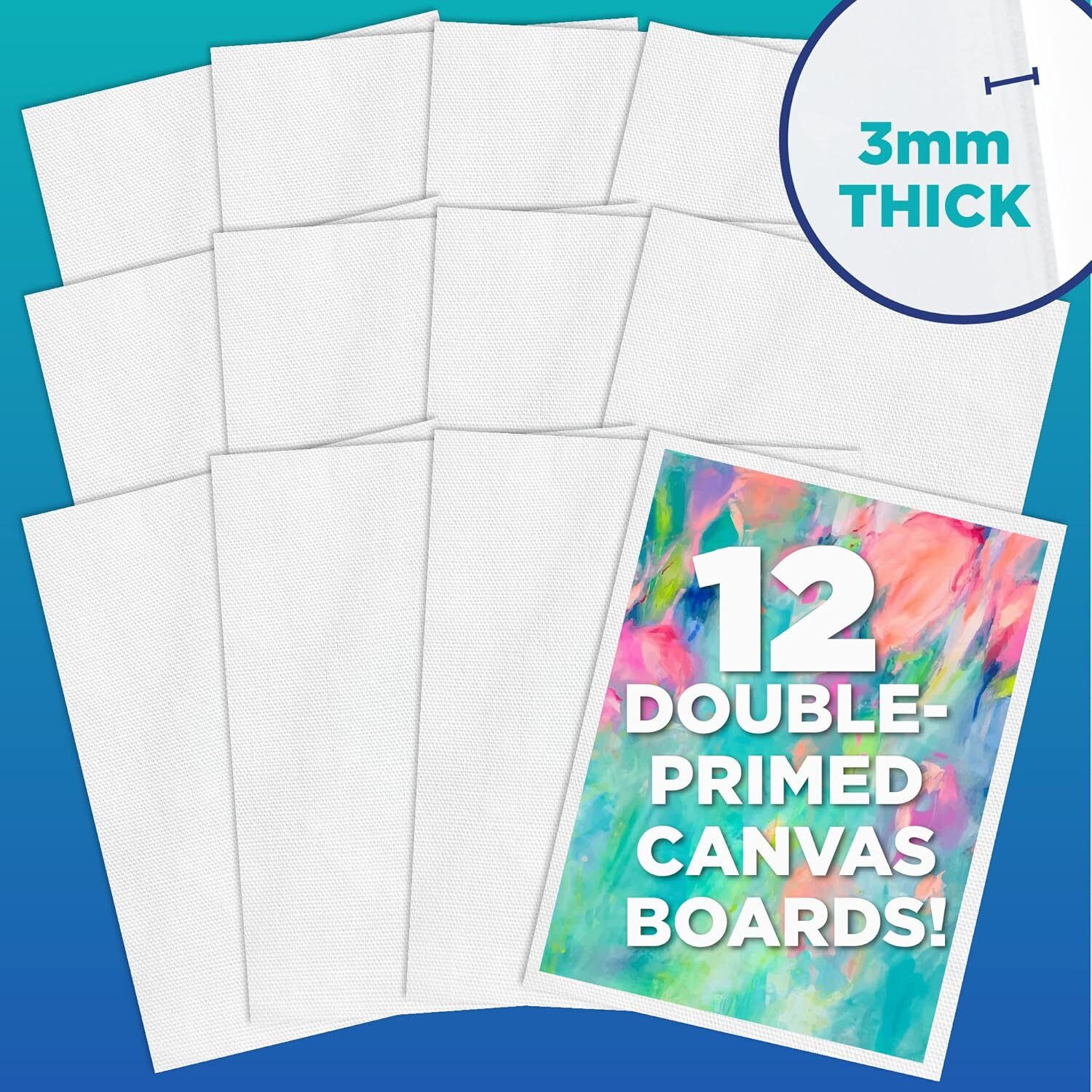 8X10 Canvas Panel Boards Value Pack of 12, Primed, Perfect for Painting Projects