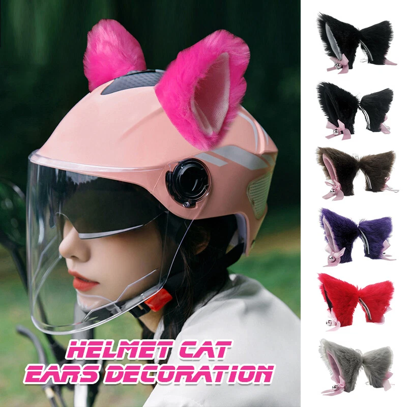Pink cat best sale ear motorcycle helmet