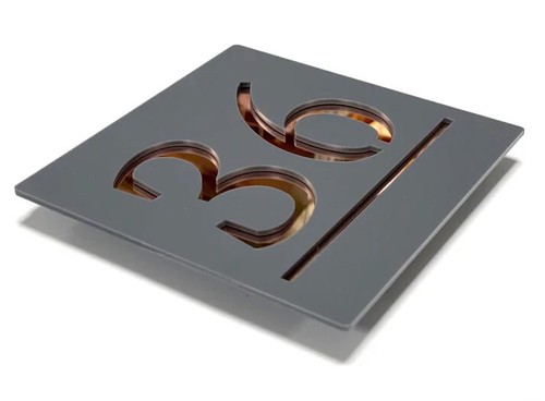 Door Sign Plaque Laser Cut Personalised Grey Floating House Numbers Plaques Sign - Picture 13 of 16