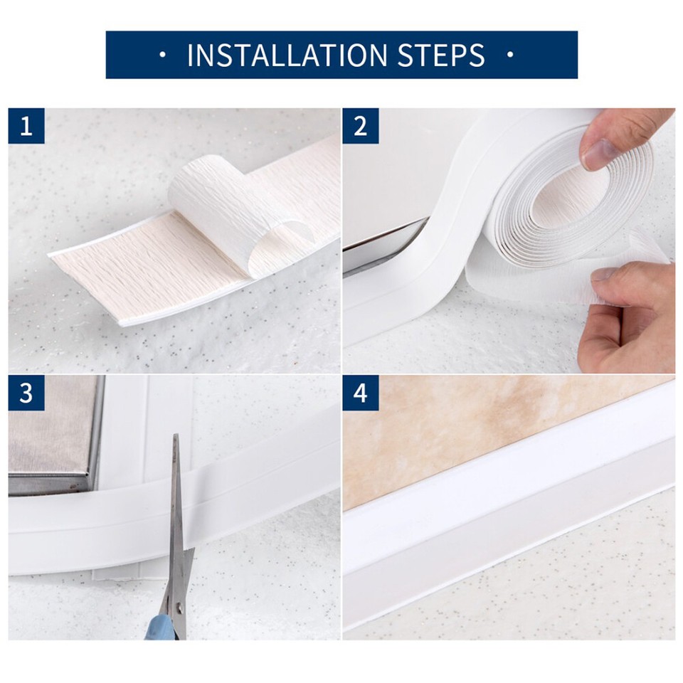 Bath Kitchen Caulk Tape Sealant Strip Self Adhesive Tape Oilfree Sink