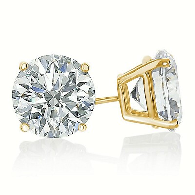 .25 ct. White Sapphire Round Stud Earrings in 10k Yellow Gold