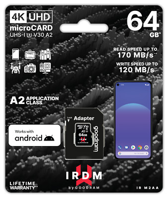 Speicherkarte 64GB SDXC  micro SD Card 4k UHS-I U3 V30 A2 Video Drohnen 170MB/s