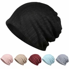 Ladies Thin Slouchy Beanie Hat Breathable Hollow Cap Neck Scarf Wrap Multi-Use