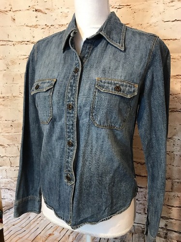 lucky brand jean jacket womens size small light blue denim coat