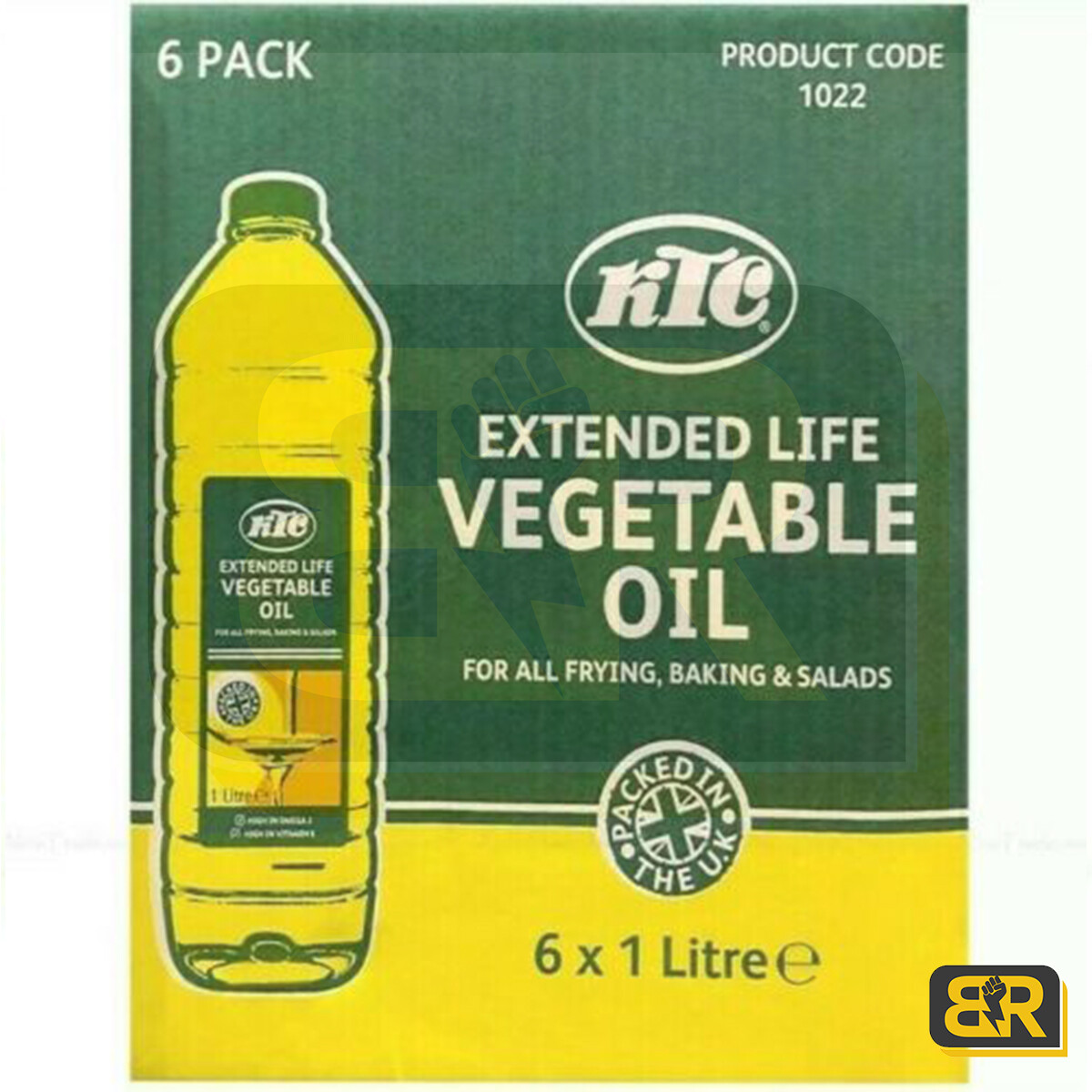 KTC Vegetable Oil For Frying Baking Salads Cooking Pure Pack of 6 x 1