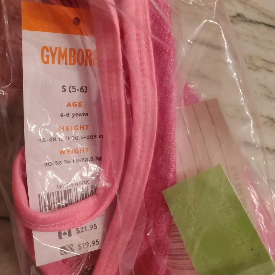 Nuevo - Nuevo con etiquetas Sujetador deportivo Gymboree Gymgo rosa talla pequeña (5-6) en paquete Foto 2 de 4