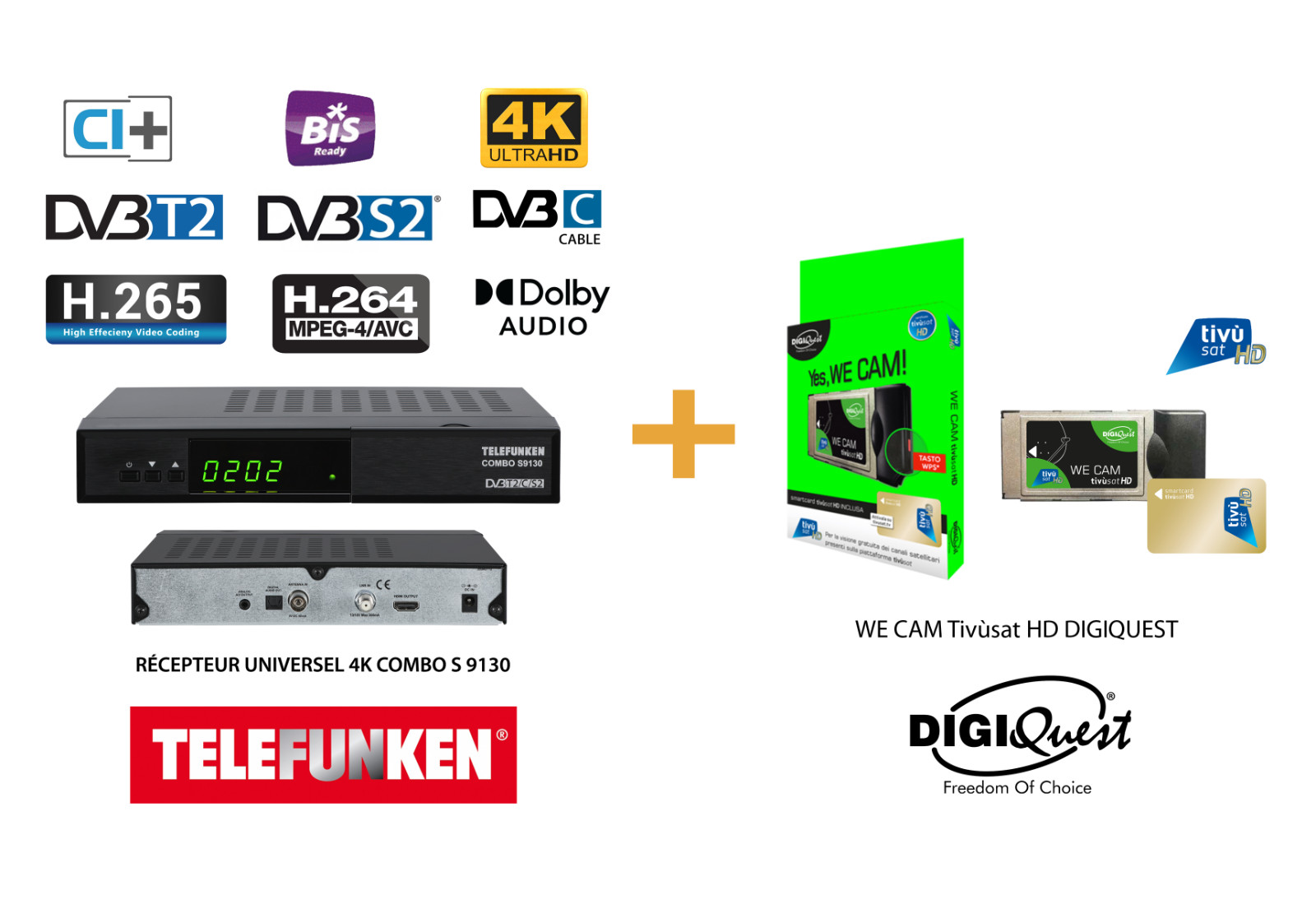 Récepteur 4K Telefunken pour regarder toute la TV italienne en famille