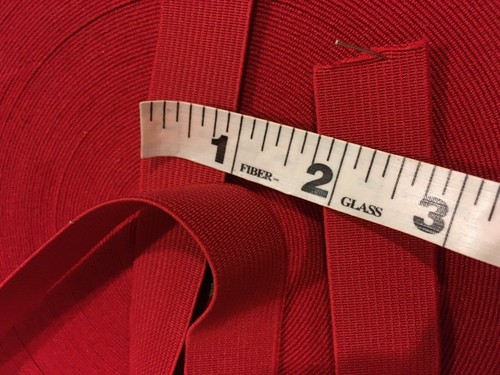 4 iarde nuovo lavorato a maglia morbido elastico 1 pollice, ROSSO, spedizione gratuita USA maschere fasce - Foto 1 di 5