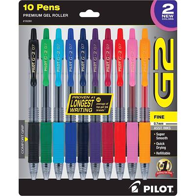 Pilot Rollerball Pen G2 Harmony Ink Retractable Premium Gel, Pack of 10 18280