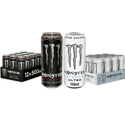 Monster Energy Mix   Ultra Black & Ultra White 24 x  0,5l | Zuckerfrei