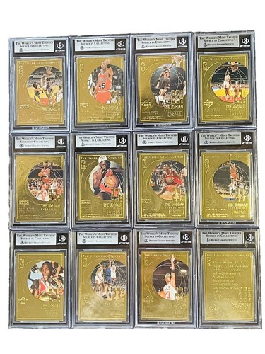 1997 MICHAEL JORDAN 1/1 Upper Deck 22KT GOLD POP 1 SET, RC #8, #57, PSA, BGS 9 - Picture 6 of 23