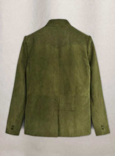Authentic Men's Olive Green Suede Blazer 100% Soft Lambskin Leather Coat Blazer - Picture 6 of 10