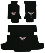 Lloyd Velourtex 3pc Floor Mat Set Silver C5 Logos 1997 To 2004 Corvette Coupe