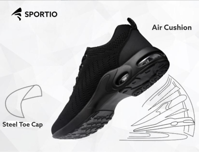 steel toe cap trainers with air bubbles