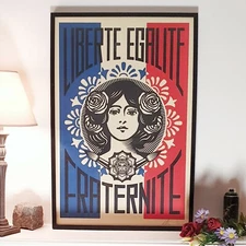 Shepard Fairey (OBEY) - Liberté Egalité Fraternité - SIGNED Open Edition - 2025