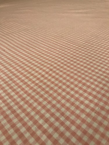 Pink and Peach Gingham Check Cotton Woven Fabric BY THE YARD