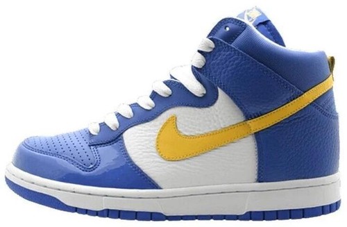 ラッキーなお城【ハッピー】 Nike Mens Dunk High 317982-413 Blue Fruit Crackle Skate Sneakers