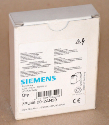 Siemens 7PU4520-2AN30 Zeitrelais Multifunktion 7PU45 20-2AN30 TIME RELAY NEU OVP