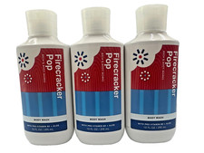 NEW Bath  Body Works Lot of 3 Bottles Firecracker Pop Wash Shower Gel 10 oz