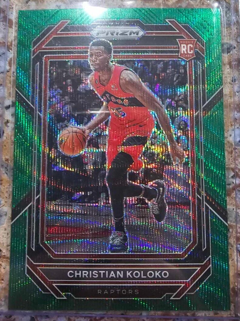 2022-23 Panini Prizm #265 Christian Koloko Green Wave Prizm RC Rookie Card