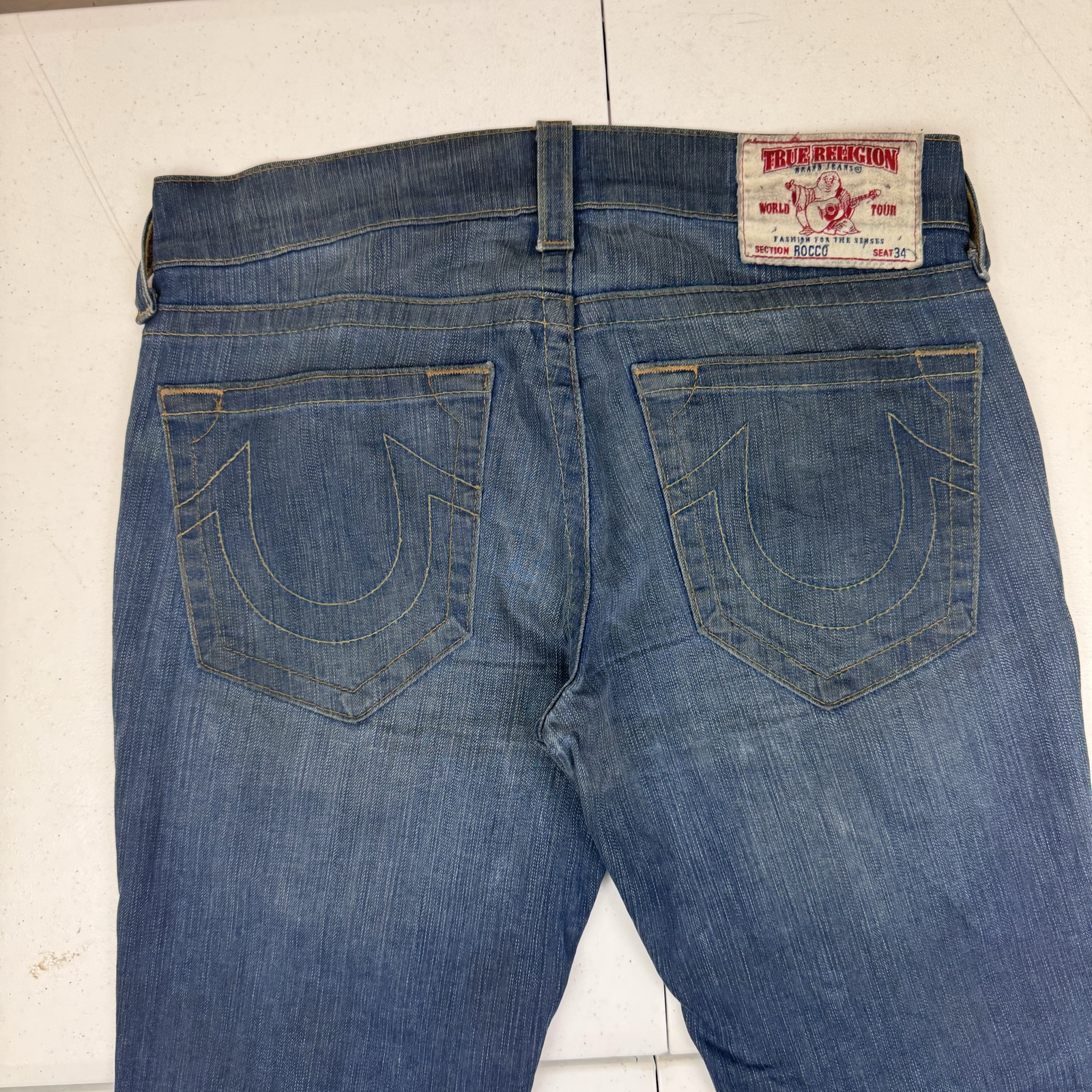True Religion Rocco Men's Straight Jeans, Blue, Recommended Size 33 image 9