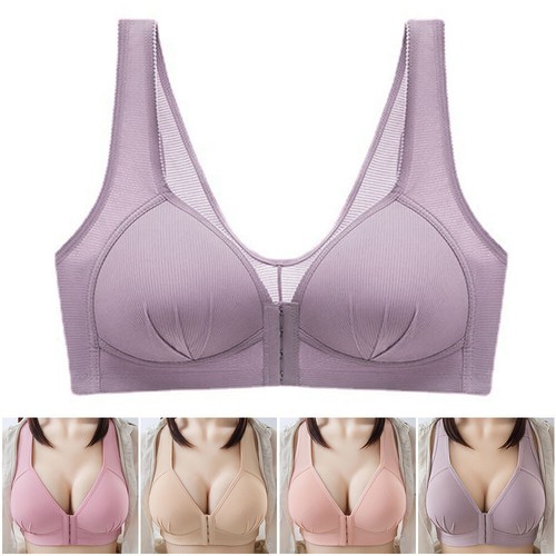 Damen Frauen Frontverschluss. Push Up BH ohne Bügel Komfort Soft Cup Unterwäsche^ - Bild 6 von 30